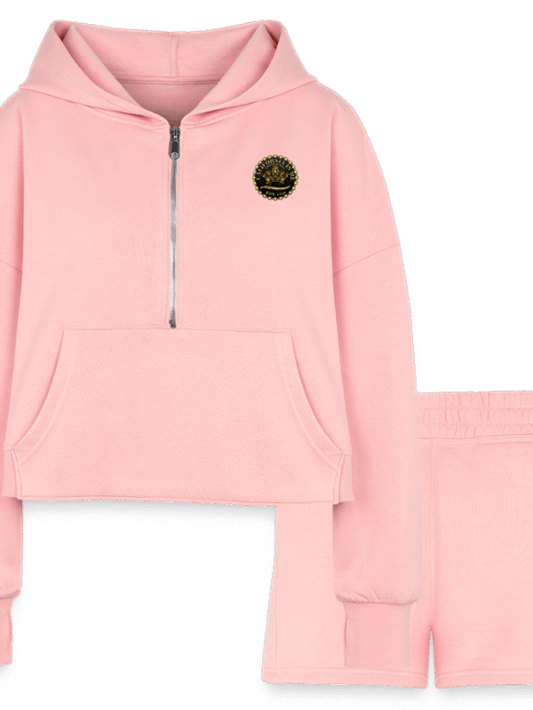 Cal Signature EQ Queen’s Cropped Hoodie & Jogger Short Set