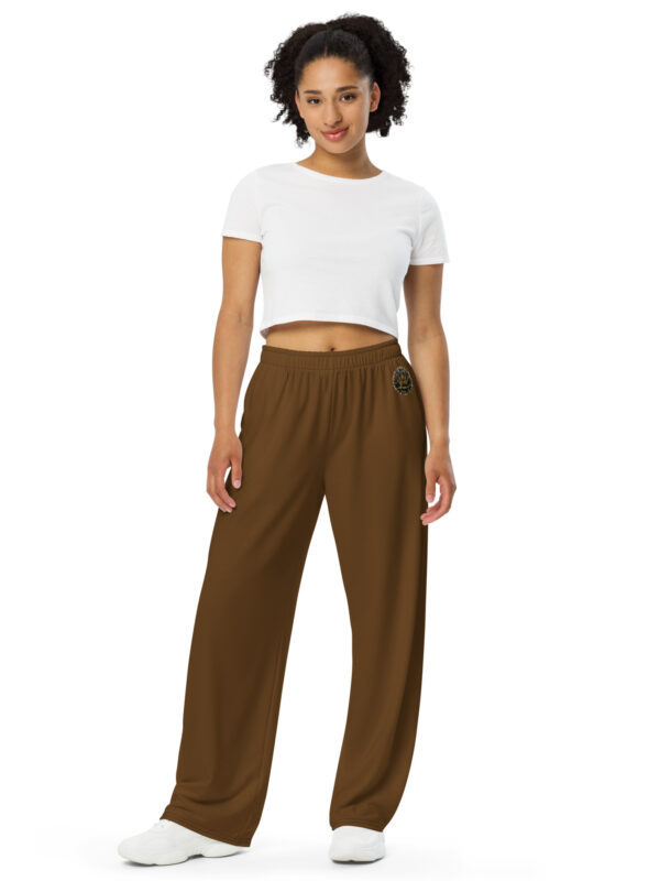 Brown Unisex Wide-leg Pants