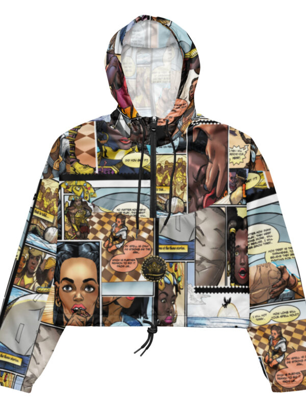 Queen Calafia Comic Book Pages Women’s cropped windbreaker