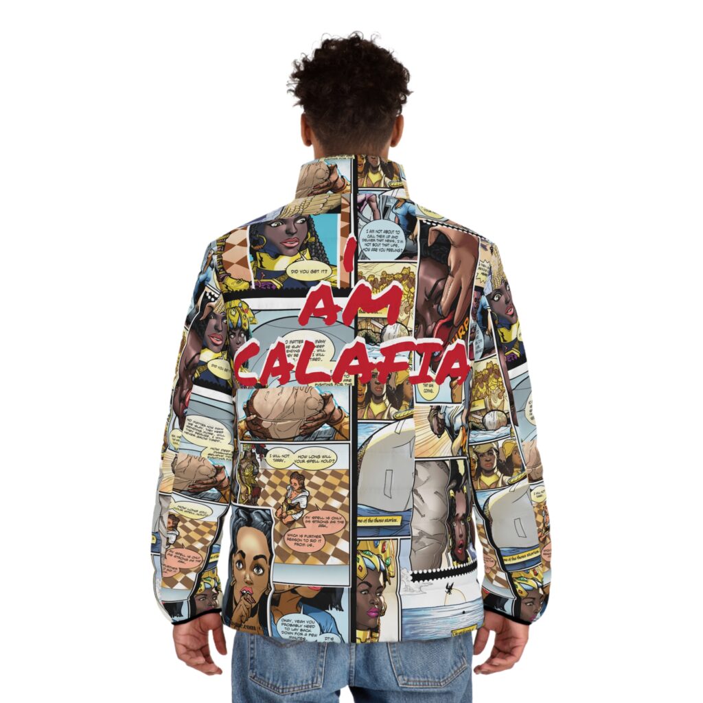 Queen Calafia Comic Pages Puff Jacket - Image 8