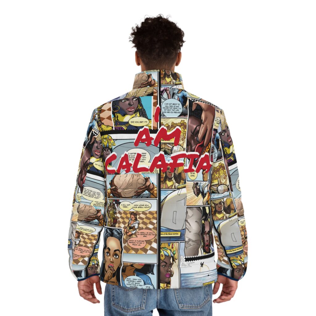 Queen Calafia Comic Pages Puff Jacket - Image 4