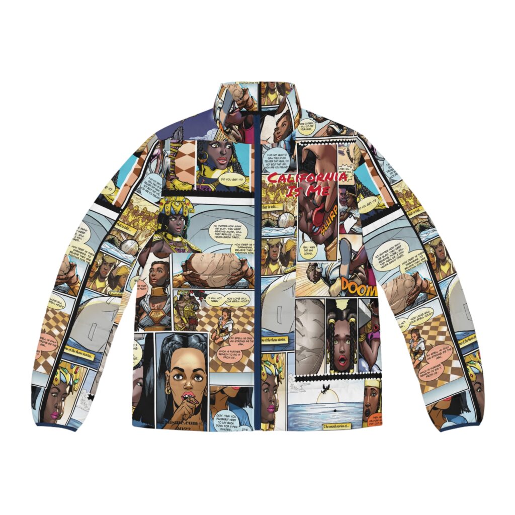 Queen Calafia Comic Pages Puff Jacket