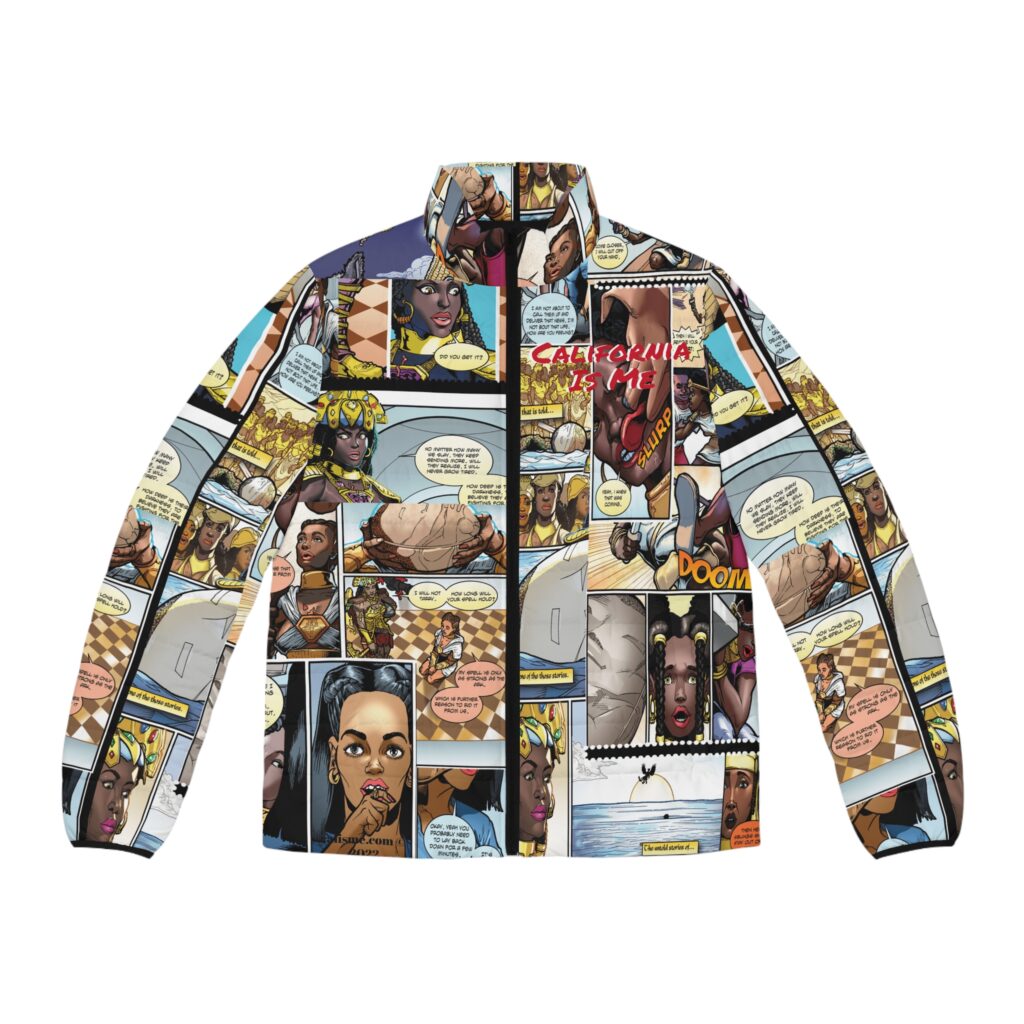 Queen Calafia Comic Pages Puff Jacket - Image 5