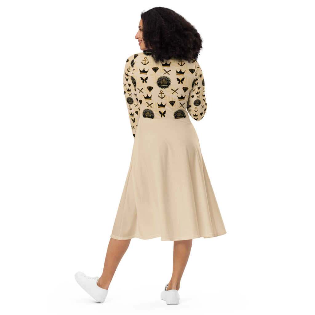 Royal Armor  sleeve midi dress - Image 2