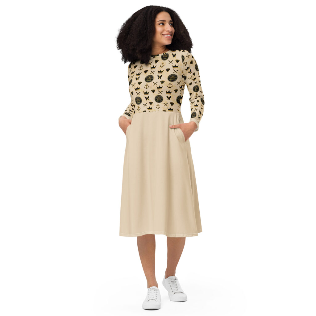 Royal Armor  sleeve midi dress