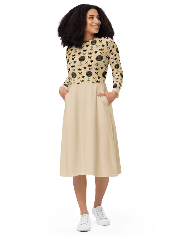 Royal Armor  sleeve midi dress