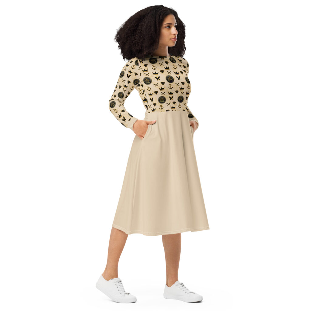 Royal Armor  sleeve midi dress - Image 4