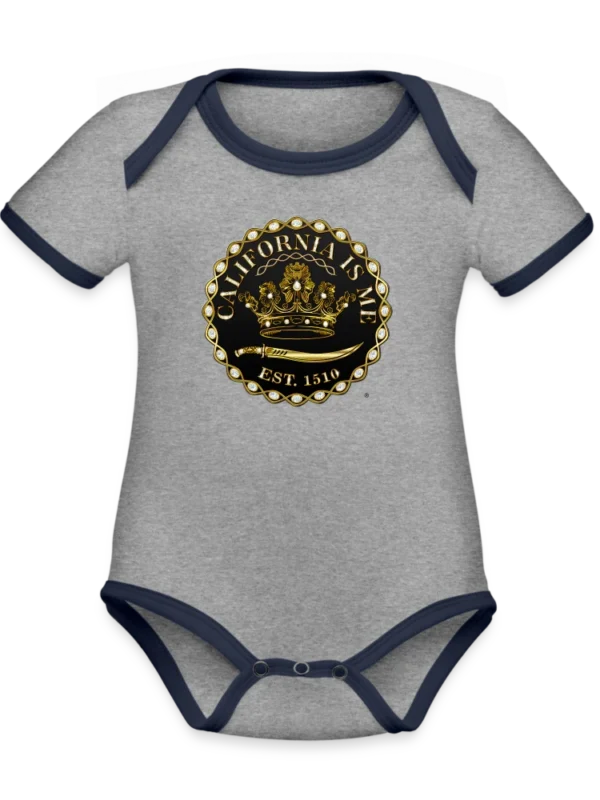 CaliisMe SignatureXL Organic Contrast Short Sleeve Baby Bodysuit